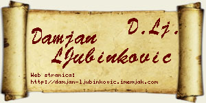 Damjan LJubinković vizit kartica